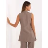 Rue Paris Kamizelka-IT-KZ-FL5069.84-szaro-smėlio spalva