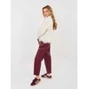 Rue Paris Kelnės-IT-SP-FL8576.06P-ciemny raudona