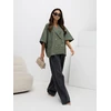 Rue Paris Płaszcz-IT-KR-FL10153KSM.91-khaki