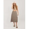 Rue Paris Spódnica-IT-SD-FL10158.94-ciemny bezowy