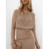 Rue Paris Sukienka-IT-SK-21853.70-ciemny bezowy