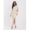 Rue Paris Sukienka-IT-SK-21853.70-jasny smėlio spalva