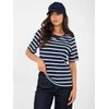 Rue Paris T-shirt-RV-TS-A1087.74-tamsiai mėlyna