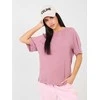 Rue Paris T-shirt-RV-TS-A1090.30-ciemny rožinis