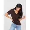Rue Paris T-shirt-RV-TS-A1095.33-ciemny ruda