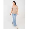 Rue Paris T-shirt-RV-TS-A1095.33-ciemny bezowy