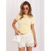 Rue Paris T-shirt-RV-TS-A1467.98-jasny geltona