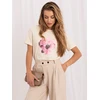 Rue Paris T-shirt-RV-TS-A1521.86-jasny smėlio spalva