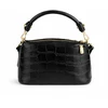 Small Leather Baguette Bag Solier FL60 Linette – Juodas