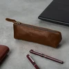 Kelioninis Solier Accessories Leather pencil case Solier SA51 dark ruda
