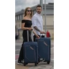 Kelioninis Solier Luggage Vidutinis lagaminas M 23 Solier SOFTFLEX STL2240 - mėlyna ir rudas