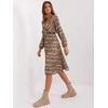 Italy Moda Suknelė-DHJ-SK-10536N-5.03P-juoda-smėlio spalvos
