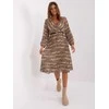 Italy Moda Suknelė-DHJ-SK-10536N-5.03P-juoda-smėlio spalvos