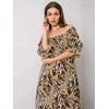 Italy Moda Suknelė-DHJ-SK-13965.71P-juoda-smėlio spalvos