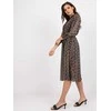 Italy Moda Suknelė-DHJ-SK-15177-1.04P-juoda-smėlio spalvos