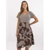Suknelė Italy Moda Sukienka-DHJ-SK-253701.80-ciemny bezowy