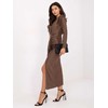 Suknelė Italy Moda Sukienka-IT-SK-21625.84-ciemny bezowy
