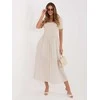 Suknelė Italy Moda Sukienka-MI-SK-26044.79-smėlio spalva