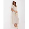Suknelė Italy Moda Sukienka-MI-SK-26044.79-smėlio spalva