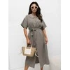 Suknelė Italy Moda Sukienka-MI-SK-3426.91-ciemny bezowy