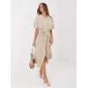 Suknelė Italy Moda Sukienka-MI-SK-3426.91-smėlio spalva