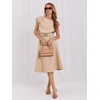 Suknelė Italy Moda Sukienka-MI-SK-3430-1.01-smėlio spalva