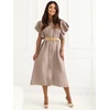 Suknelė Italy Moda Sukienka-MI-SK-82970.86-ciemny bezowy