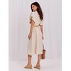 Suknelė Italy Moda Sukienka-MI-SK-82970.86-jasny smėlio spalva