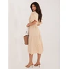 Suknelė Italy Moda Sukienka-MI-SK-92950.90-smėlio spalva
