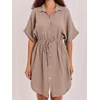 Suknelė Italy Moda Sukienka-MO-SK-2706.13-ciemny bezowy