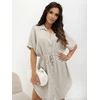 Suknelė Italy Moda Sukienka-MO-SK-2706.13-smėlio spalva