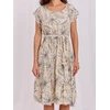 Suknelė Italy Moda Sukienka-MO-SK-7689.86-smėlio spalva