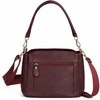 Women’s Leather Crossbody Bag Solier FL50 Cassia – Burgundy