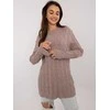 Wool Fashion Italia Megztinis-AT-SW-2343.88-tamsiai smėlio spalvos