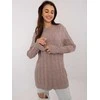 Wool Fashion Italia Megztinis-AT-SW-2343.88-tamsiai smėlio spalvos