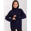 Wool Fashion Italia Megztinis-AT-SW-2348.88 tamsiai mėlynas