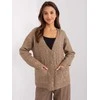 Wool Fashion Italia Megztinis-AT-SW-2358.31-tamsiai smėlio spalvos
