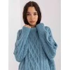 Wool Fashion Italia Megztinis-AT-SW-2363-2,30-mėlynas