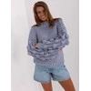 Wool Fashion Italia Megztinis-AT-SW-2382.97P-pilka-mėlyna