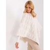Wool Fashion Italia Pončas moterims AT-PN-2347.68, ekru spalvos
