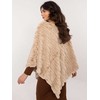 Wool Fashion Italia Pončas-AT-PN-2347.88-smėlio spalvos