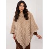 Wool Fashion Italia Pončas moterims AT-PN-2347.88, smėlio spalvos