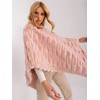 Wool Fashion Italia Poncho-AT-PN-2347.68-šviesiai rožinė