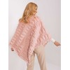 Wool Fashion Italia Poncho-AT-PN-2347.68-šviesiai rožinė