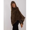 Wool Fashion Italia Poncho-AT-PN-2347.88-tamsiai ruda