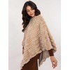 Wool Fashion Italia Pončas-AT-PN-2347.88-smėlio spalvos