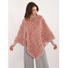 Wool Fashion Italia Poncho-AT-PN-2347.88-tamsiai rožinė