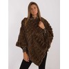 Wool Fashion Italia Poncho-AT-PN-2347.88-tamsiai ruda