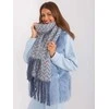 Wool Fashion Italia Šalikas-AT-SZ-23125.75-baltas-mėlynas