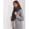 Wool Fashion Italia Šalikas-AT-SZ-23125.75-juodas-smėlio spalvos